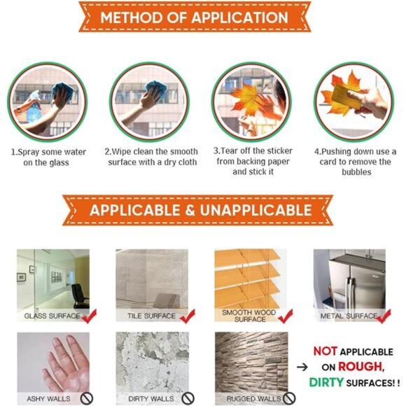 216 Pcs Fall Window Clings Stickers Fall Window Decorations for Fall Autumn - Picture 3 of 8